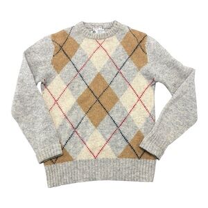Vintage 80s Argyle Print Wool Sweater
